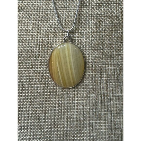 Agate Pendant S925 Necklace - Picture 4 of 8